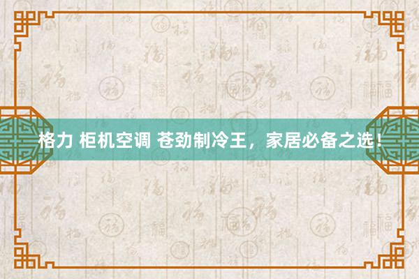 格力 柜机空调 苍劲制冷王，家居必备之选！