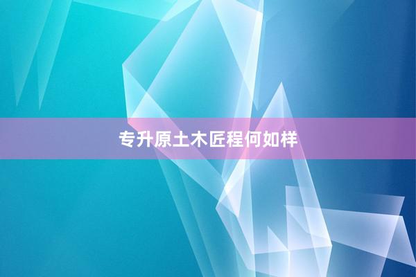 专升原土木匠程何如样